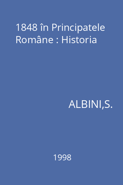 1848 în Principatele Române : Historia