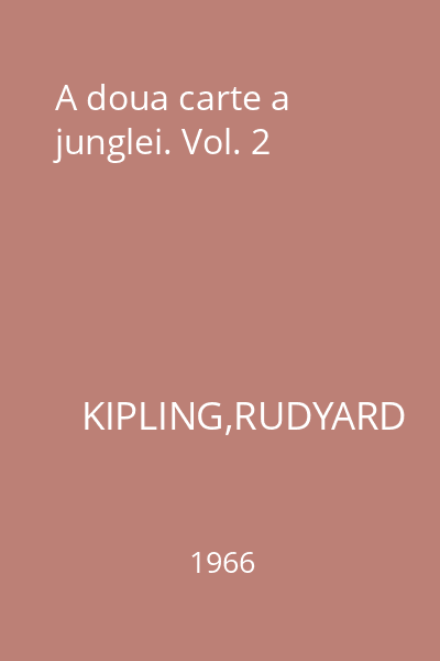 A doua carte a junglei. Vol. 2