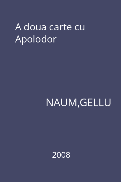 A doua carte cu Apolodor