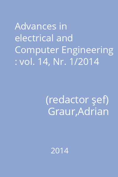 Advances in electrical and Computer Engineering : vol. 14, Nr. 1/2014