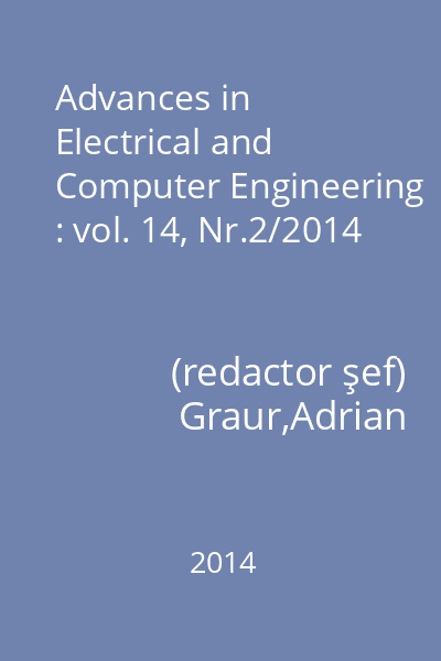 Advances in Electrical and Computer Engineering : vol. 14, Nr.2/2014