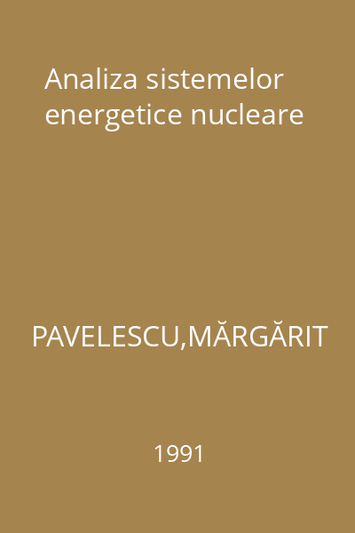 Analiza sistemelor energetice nucleare