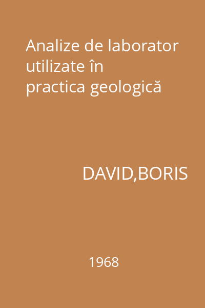 Analize de laborator utilizate în practica geologică