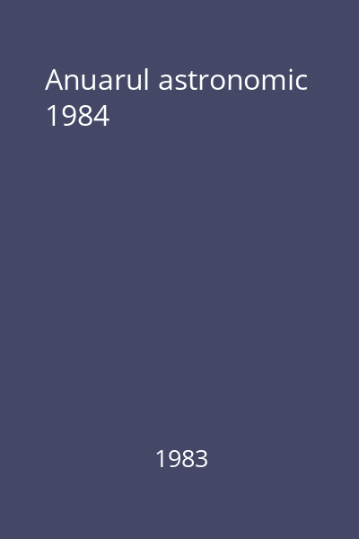 Anuarul astronomic 1984