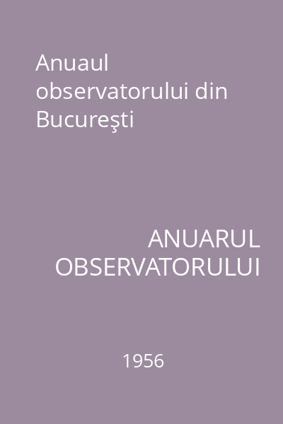 Anuaul observatorului din Bucureşti