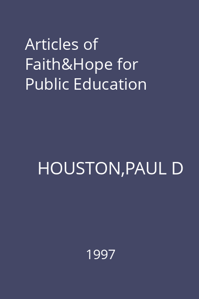 Articles of Faith&Hope for Public Education