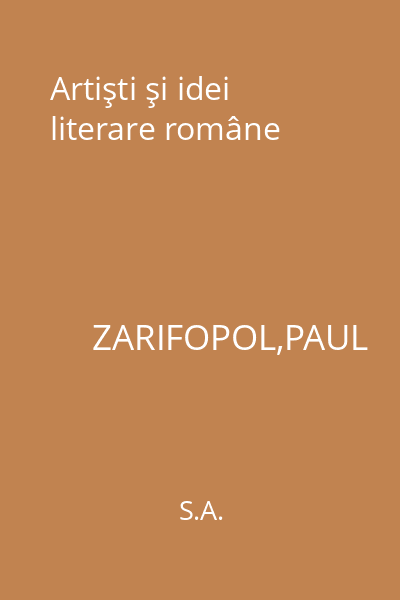 Artişti şi idei literare române