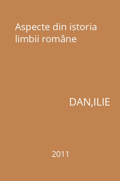 Aspecte din istoria limbii române