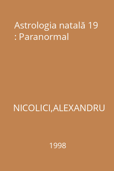 Astrologia natală 19 : Paranormal