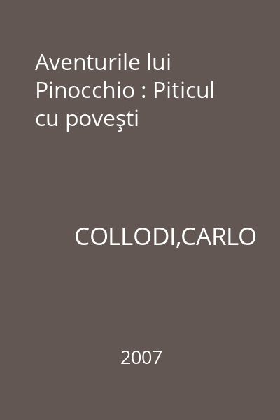 Aventurile lui Pinocchio : Piticul cu poveşti