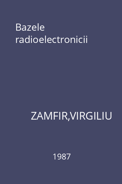 Bazele radioelectronicii