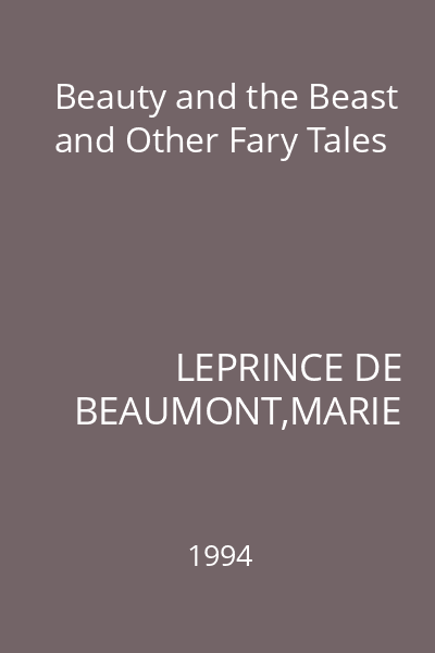 Beauty and the Beast and Other Fary Tales