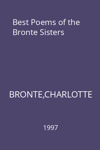 Best Poems of the Bronte Sisters