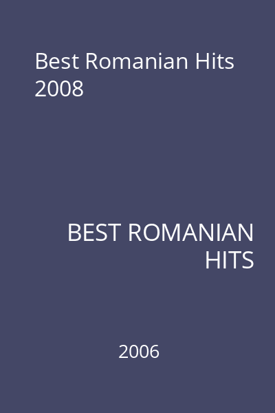 Best Romanian Hits 2008