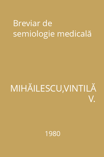 Breviar de semiologie medicală