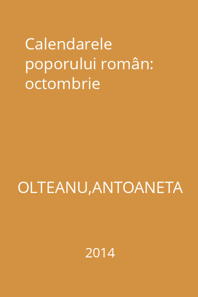 Calendarele poporului român: octombrie
