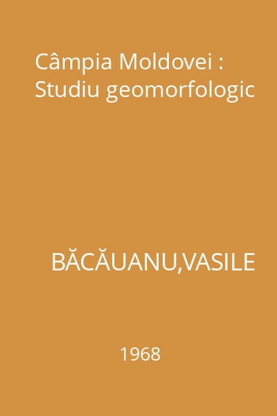Câmpia Moldovei : Studiu geomorfologic
