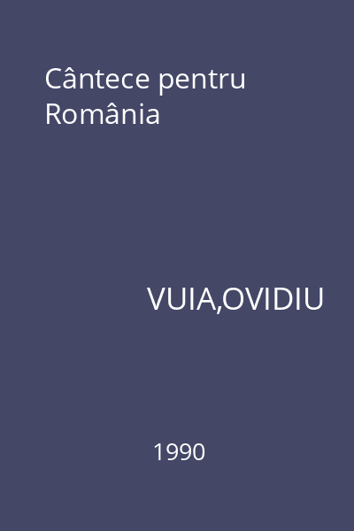 Cântece pentru România