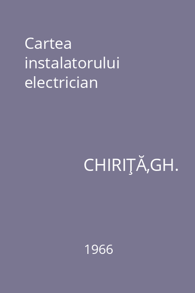 Cartea instalatorului electrician