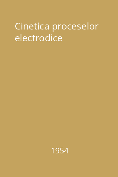 Cinetica proceselor electrodice