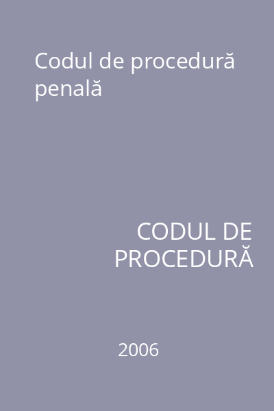 Codul de procedură penală