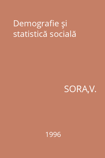 Demografie şi statistică socială