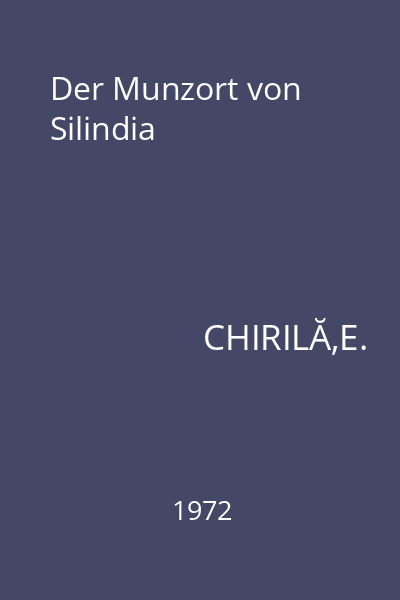 Der Munzort von Silindia
