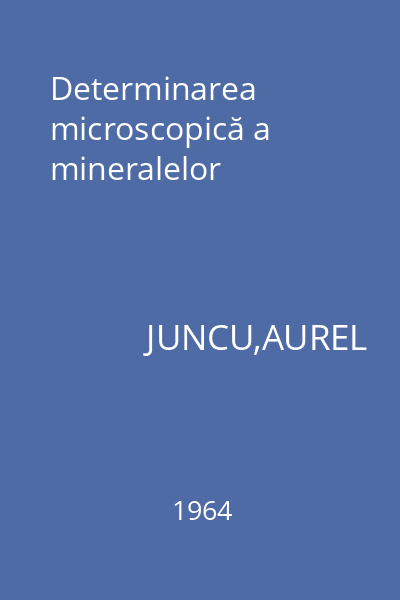Determinarea microscopică a mineralelor