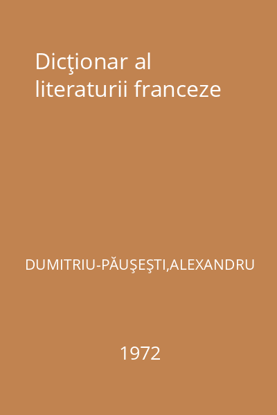 Dicţionar al literaturii franceze
