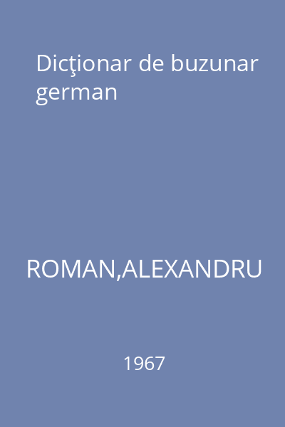Dicţionar de buzunar german