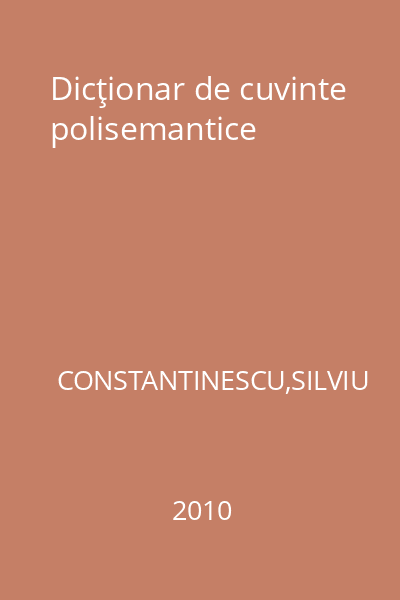 Dicţionar de cuvinte polisemantice