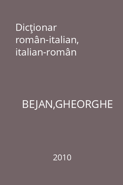 Dicţionar român-italian, italian-român