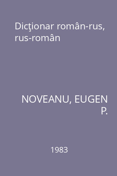 Dicţionar român-rus, rus-român