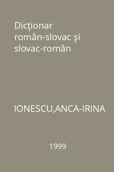Dicţionar român-slovac şi slovac-român