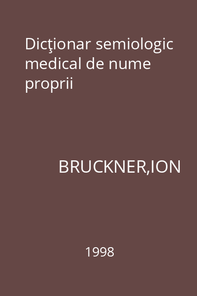 Dicţionar semiologic medical de nume proprii