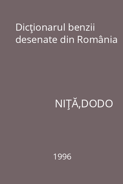 Dicţionarul benzii desenate din România