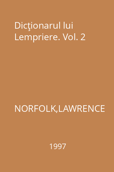 Dicţionarul lui Lempriere. Vol. 2