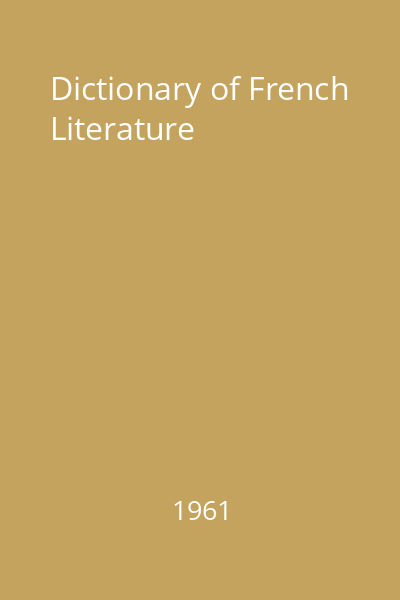 Dictionary of French Literature