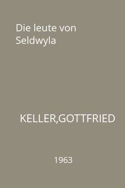 Die leute von Seldwyla