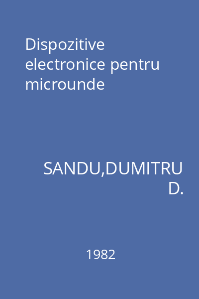 Dispozitive electronice pentru microunde