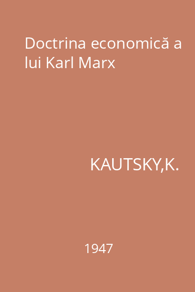 Doctrina economică a lui Karl Marx