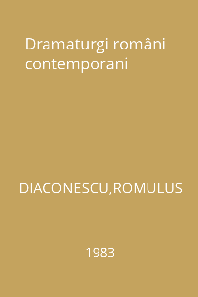 Dramaturgi români contemporani
