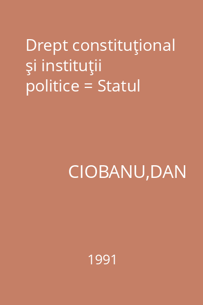 Drept constituţional şi instituţii politice = Statul