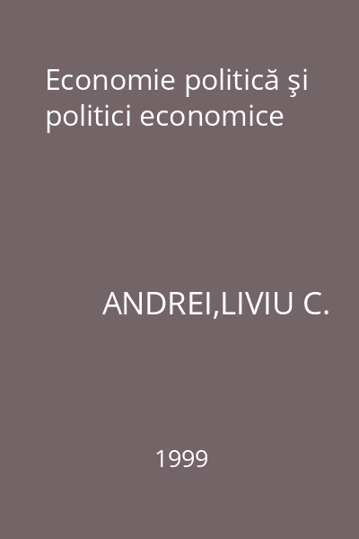 Economie politică şi politici economice