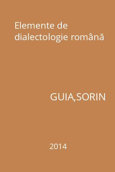 Elemente de dialectologie română