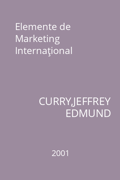 Elemente de Marketing Internaţional