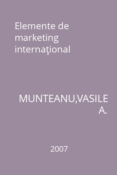 Elemente de marketing internaţional