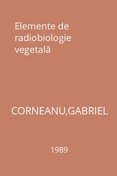 Elemente de radiobiologie vegetală