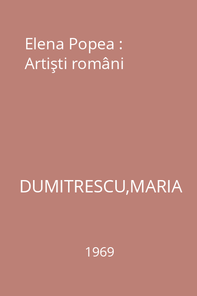 Elena Popea : Artişti români