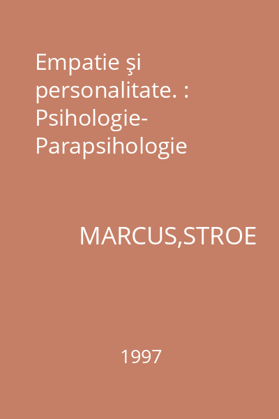 Empatie şi personalitate. : Psihologie- Parapsihologie